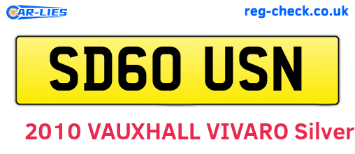SD60USN are the vehicle registration plates.