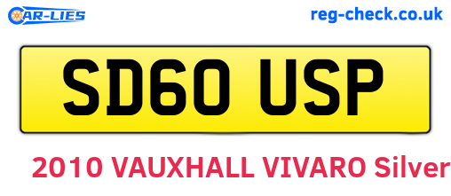 SD60USP are the vehicle registration plates.