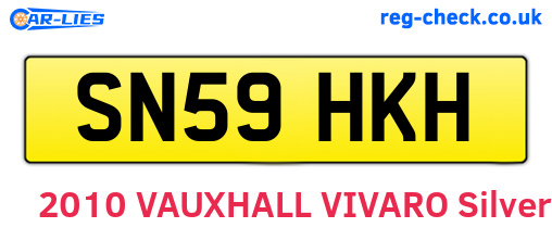 SN59HKH are the vehicle registration plates.