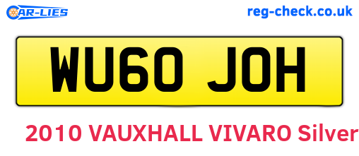 WU60JOH are the vehicle registration plates.