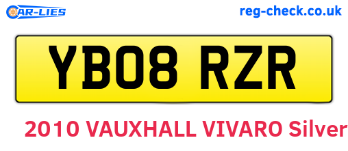 YB08RZR are the vehicle registration plates.