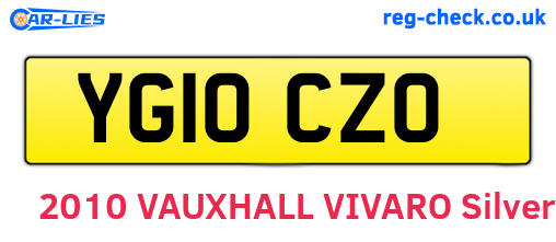 YG10CZO are the vehicle registration plates.