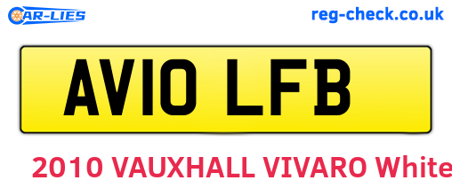 AV10LFB are the vehicle registration plates.
