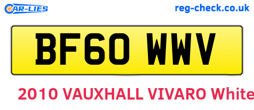 BF60WWV are the vehicle registration plates.
