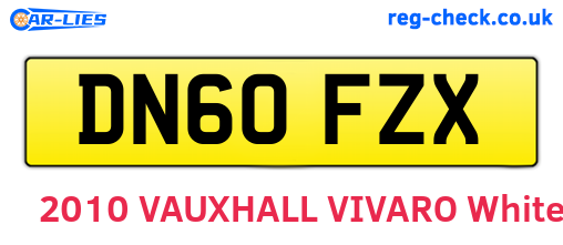 DN60FZX are the vehicle registration plates.