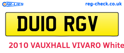 DU10RGV are the vehicle registration plates.
