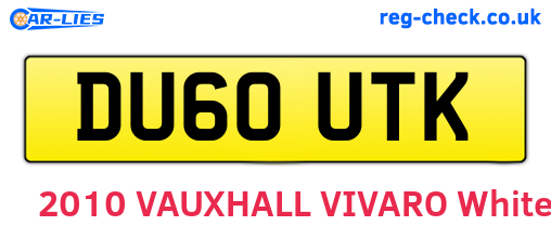 DU60UTK are the vehicle registration plates.