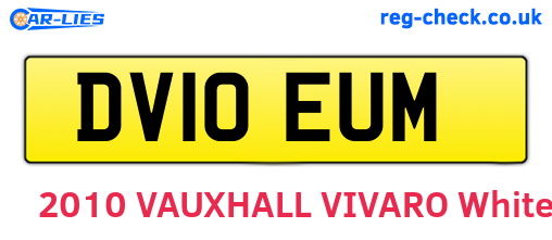 DV10EUM are the vehicle registration plates.