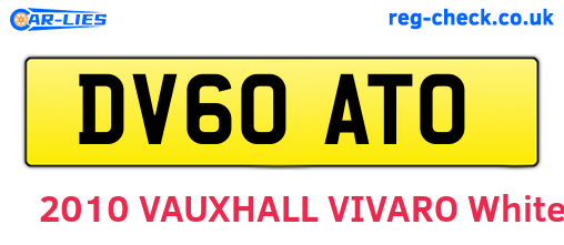 DV60ATO are the vehicle registration plates.