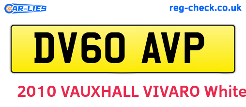DV60AVP are the vehicle registration plates.