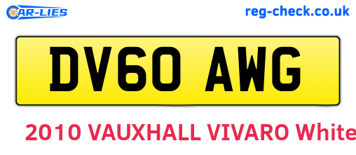 DV60AWG are the vehicle registration plates.