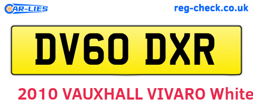 DV60DXR are the vehicle registration plates.