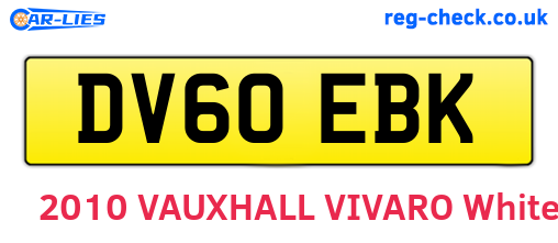 DV60EBK are the vehicle registration plates.