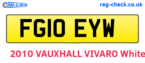 FG10EYW are the vehicle registration plates.
