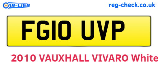 FG10UVP are the vehicle registration plates.