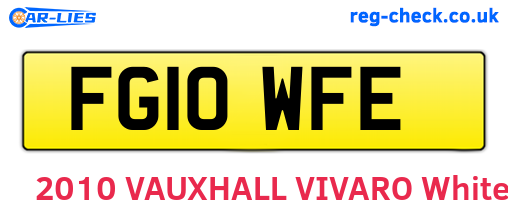 FG10WFE are the vehicle registration plates.