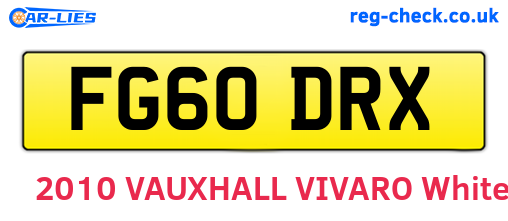 FG60DRX are the vehicle registration plates.