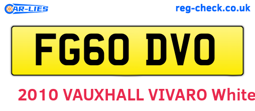FG60DVO are the vehicle registration plates.