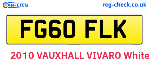 FG60FLK are the vehicle registration plates.
