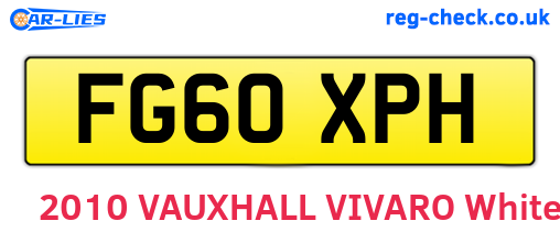 FG60XPH are the vehicle registration plates.