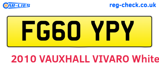 FG60YPY are the vehicle registration plates.
