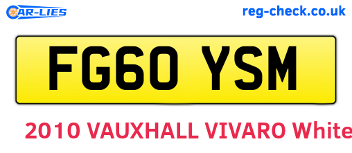 FG60YSM are the vehicle registration plates.