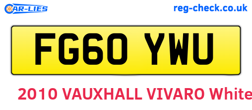 FG60YWU are the vehicle registration plates.