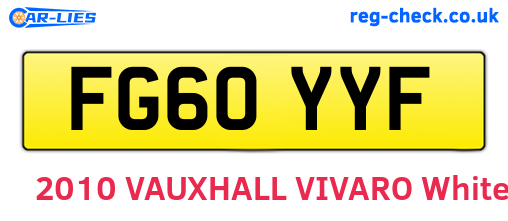 FG60YYF are the vehicle registration plates.