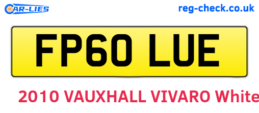 FP60LUE are the vehicle registration plates.