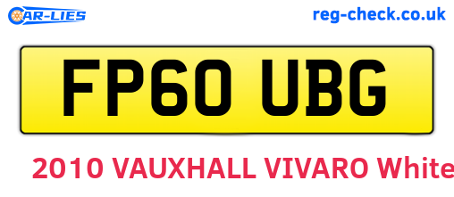FP60UBG are the vehicle registration plates.