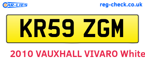 KR59ZGM are the vehicle registration plates.