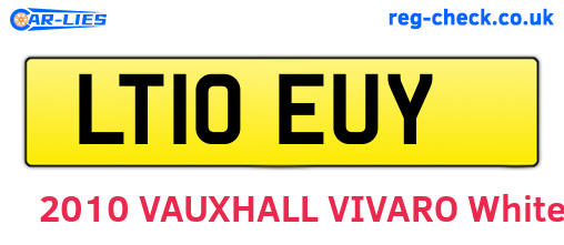 LT10EUY are the vehicle registration plates.