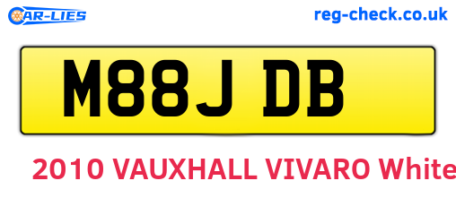 M88JDB are the vehicle registration plates.