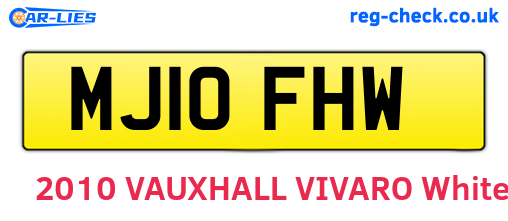 MJ10FHW are the vehicle registration plates.