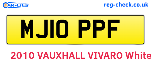 MJ10PPF are the vehicle registration plates.
