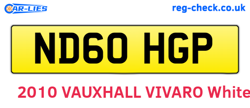 ND60HGP are the vehicle registration plates.