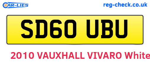 SD60UBU are the vehicle registration plates.