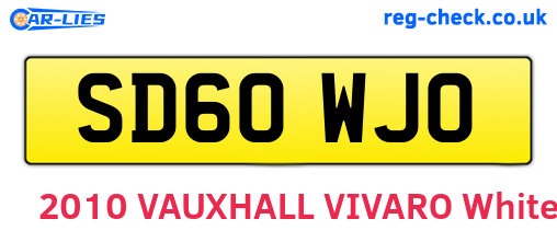 SD60WJO are the vehicle registration plates.