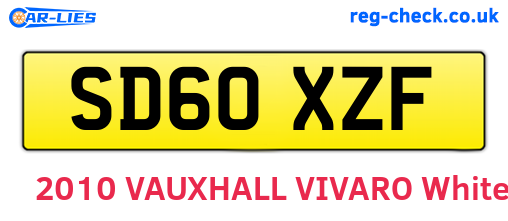 SD60XZF are the vehicle registration plates.