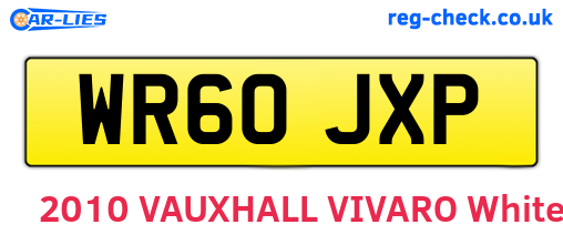 WR60JXP are the vehicle registration plates.