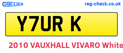 Y7URK are the vehicle registration plates.