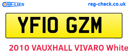 YF10GZM are the vehicle registration plates.