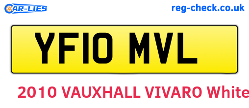 YF10MVL are the vehicle registration plates.