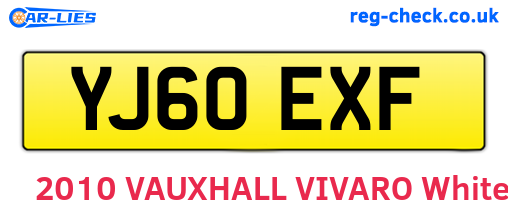 YJ60EXF are the vehicle registration plates.