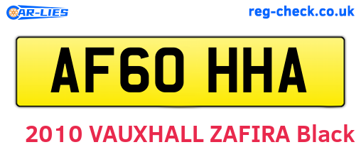 AF60HHA are the vehicle registration plates.