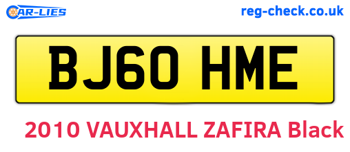 BJ60HME are the vehicle registration plates.