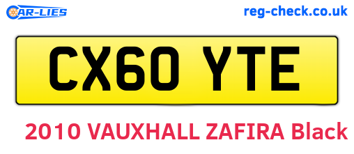 CX60YTE are the vehicle registration plates.