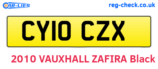 CY10CZX are the vehicle registration plates.