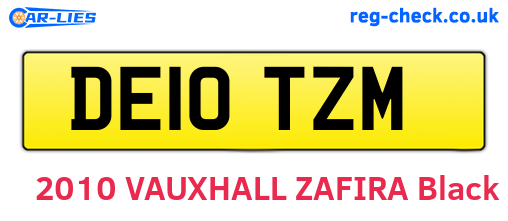 DE10TZM are the vehicle registration plates.