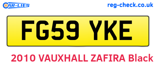 FG59YKE are the vehicle registration plates.